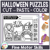 Halloween Puzzles Cut and Paste Activity Fine Motor Skills