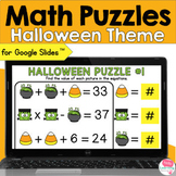Halloween Puzzles - Digital Math Puzzles for Warm Ups or E