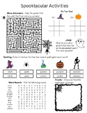 Halloween Puzzles: Mazes, Word Search, Spelling, Math Ridd