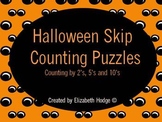 Halloween Puzzles Skip Counting by 2's, 5's and 10's