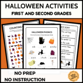 Halloween Puzzles Worksheets Activities 1st 2nd Grade Sub 