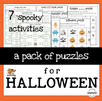 Preview of Halloween Puzzles for Math