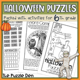 Halloween Puzzles for Sixth Grade