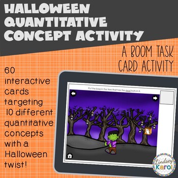 Preview of Halloween Quantitative Concept BOOM CARD Activity