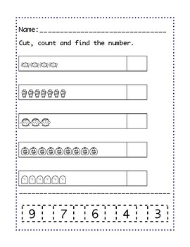 Halloween Quantity Vs Number Cut And Paste By Primero Biliingüe 