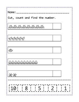 Halloween Quantity vs Number cut and paste by Primero Biliingüe | TPT