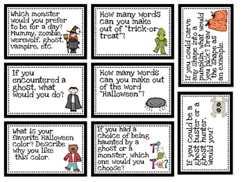 Halloween Question Cards-Instacards by Double Trouble | TpT