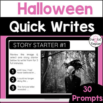 Preview of Halloween Quick Write Prompts for ELA Bell Ringers and Task Cards