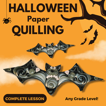 Preview of Halloween Quilling Art - Complete Lesson - Basic Techniques Intro + Project