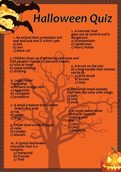 Halloween Quiz - FREE by Simon Templar Worksheets | TPT