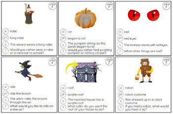 Halloween Articulation Flashcards: From Words to Conversation Sample