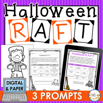 Preview of Halloween RAFT Creative Writing Activity | Digital | Distant Learning