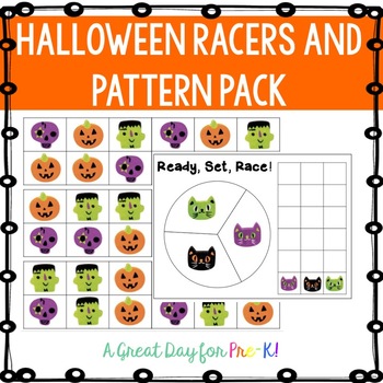 Preview of Halloween Racer and Pattern Pack for Preschool, Prek, and Kindergarten