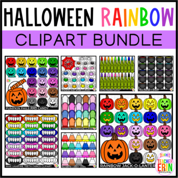 Preview of Halloween Rainbow Clipart Bundle
