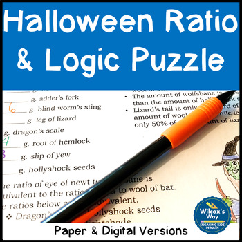 Preview of Halloween Math Ratio Activity
