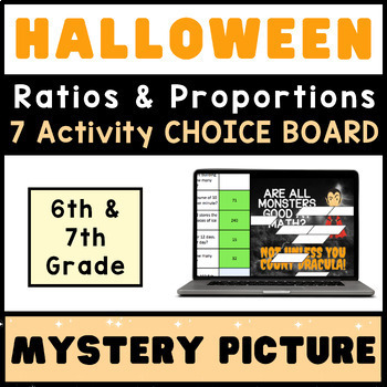 Preview of 6th 7th Grade ⭐ Ratios & Proportions ⭐ HALLOWEEN Digital Math CHOICE BOARD