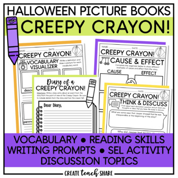 Preview of Halloween Read Aloud Books | Creepy Crayon | Reading Activities & Lessons