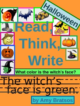 Preview of Halloween Read, Think, Write for Primary Grades-Sentence Writing Practice