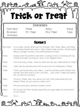 Halloween Readers' Theater: A set of 3 scripts by Deb Hanson | TpT