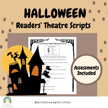 Preview of Halloween Readers' Theatre Drama Scripts and Assessments for Primary