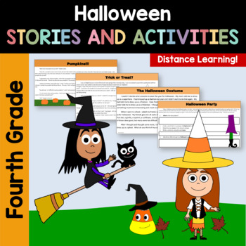 Preview of Halloween Reading 4th Grade Literacy Activities |  PDFs + Google Slides