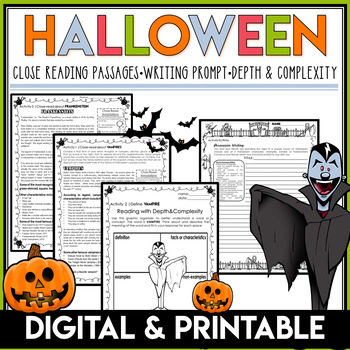 Preview of Halloween Activities DIGITAL Graphic Organizer | Reading | Depth and Complexity