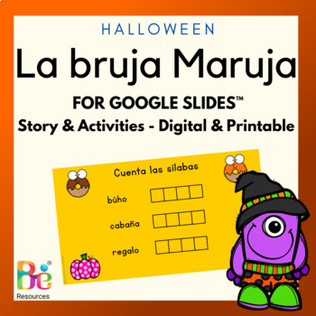 Preview of Halloween Reading Activities in Spanish | Syllables Rhyming Printable & Digital