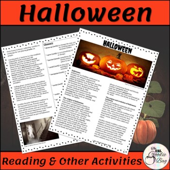 Preview of Halloween Reading And Activities For ESL Teen And Adult Students