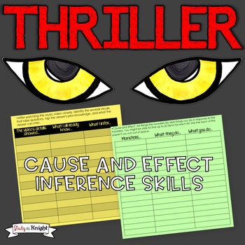 Preview of Halloween Reading, Cause and Effect and Inference Skills Using, "Thriller"