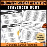 Halloween Reading Comprehension Activities for 6th, 7th & 