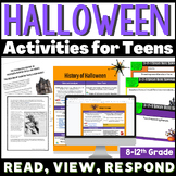 Halloween Reading Comprehension Activities for High School