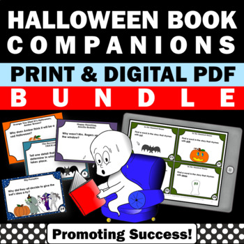 Preview of Halloween Activities Reading Comprehension BUNDLE Literacy Centers Stations