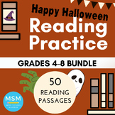 Halloween Reading Comprehension Bundle (Grades 4-8) - 50 Passages
