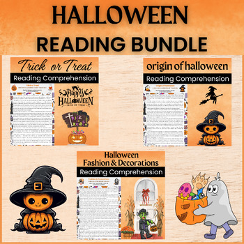 Preview of Halloween Reading Comprehension Bundle | History of Halloween