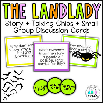 Preview of Halloween Reading Comprehension Discussion Cards-The Landlady by Roald Dahl