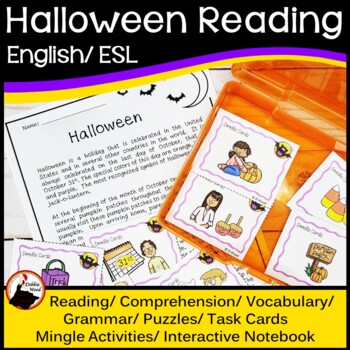 Preview of Halloween Reading Comprehension - ESL Halloween Activities & Worksheets