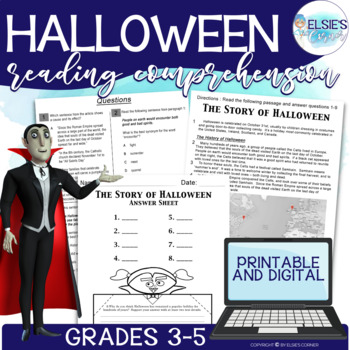 Preview of Halloween Reading Comprehension Passage and Questions