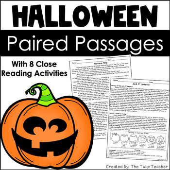 Preview of Halloween Reading Comprehension Paired Passages Close Reading Activities