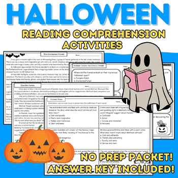 Preview of Halloween Reading Comprehension Passages & Activities {Common Core Literature}
