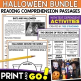 Halloween Reading Comprehension Passages Bundle Halloween 