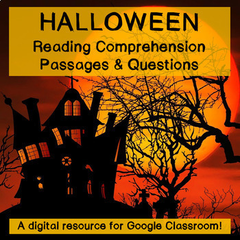 Preview of Halloween Reading Comprehension Passages & Questions (for Google Classroom)