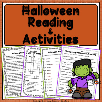 Preview of Halloween Reading Comprehension Passages and Activities
