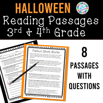 Preview of Halloween Reading Comprehension Passages and Questions 3rd Grade & 4th Grade