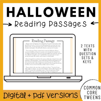 Preview of Halloween Reading Comprehension Passages and Questions | Google Classroom