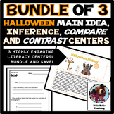 Halloween Reading Task Cards Bundle: Main Idea, Inferences