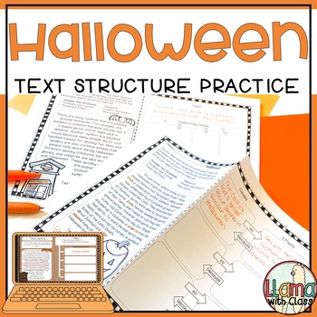 Preview of Halloween Reading Comprehension Passages with Text Structure Practice
