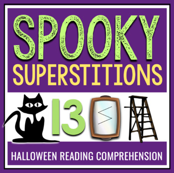 Preview of Halloween Reading Comprehension - Superstitions Nonfiction Articles & Questions