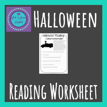 Preview of Halloween Reading Comprehension Worksheet