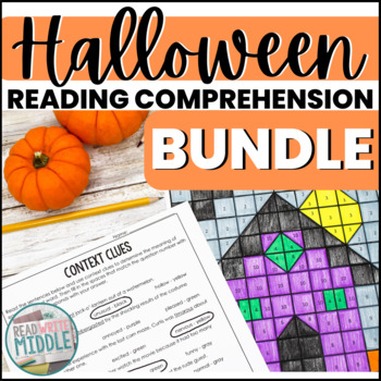 Preview of Halloween Reading Comprehension and Context Clues Activities for Middle School