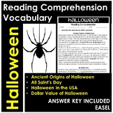 Halloween -  Reading Comprehension and Vocabulary Tasks - EASEL